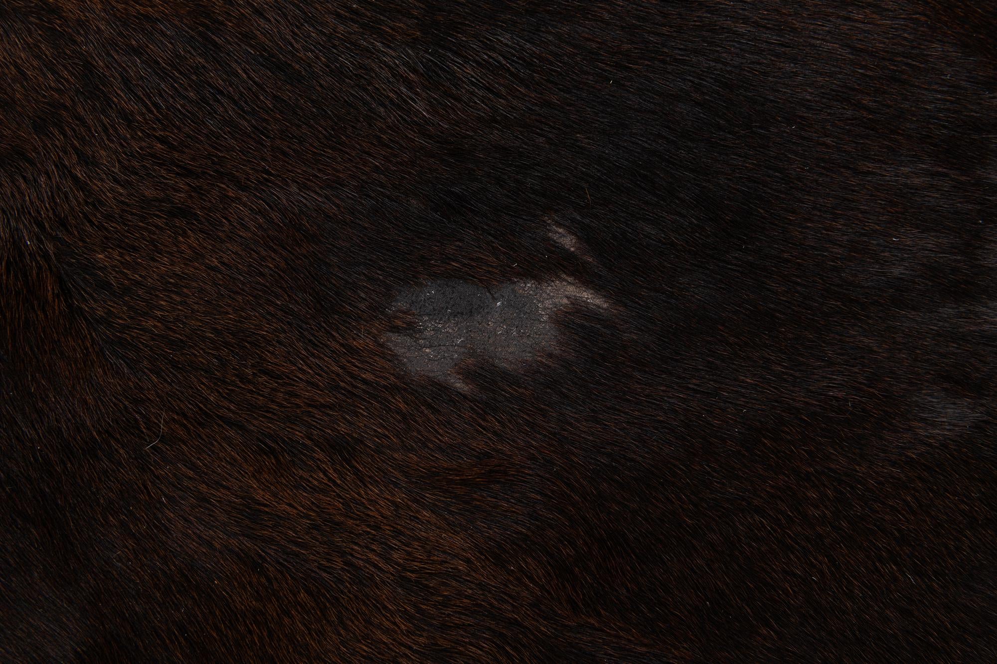 4' 5 x 4' 9 Cowhide Leather Square Rug