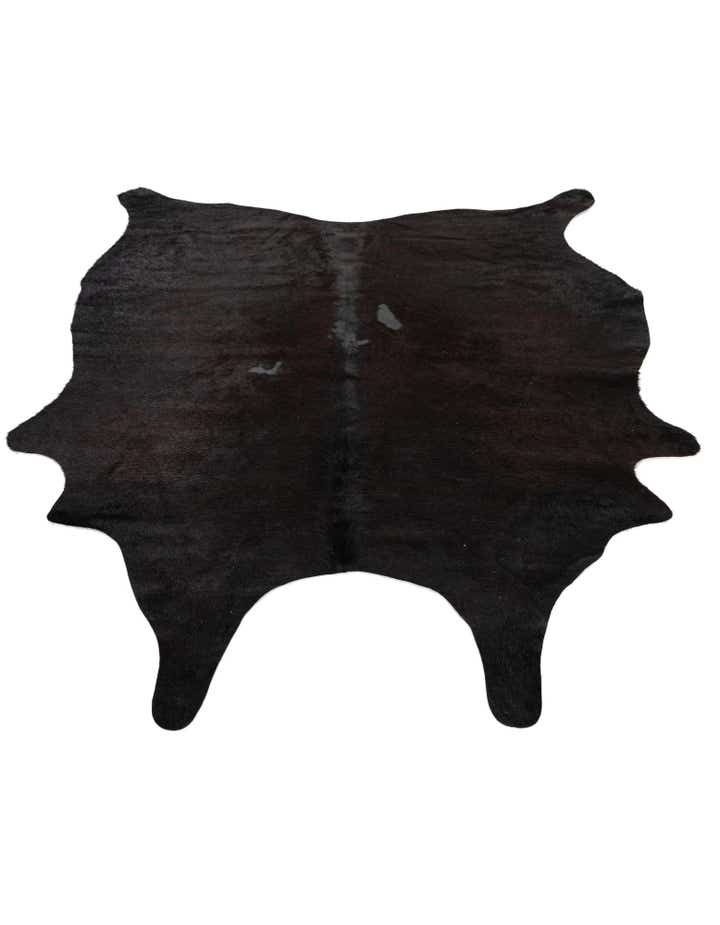 4' 9 x 5' 4 Cowhide Leather Square Rug