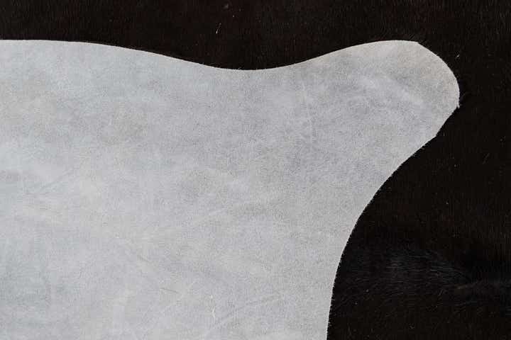 4' 9 x 5' 4 Cowhide Leather Square Rug