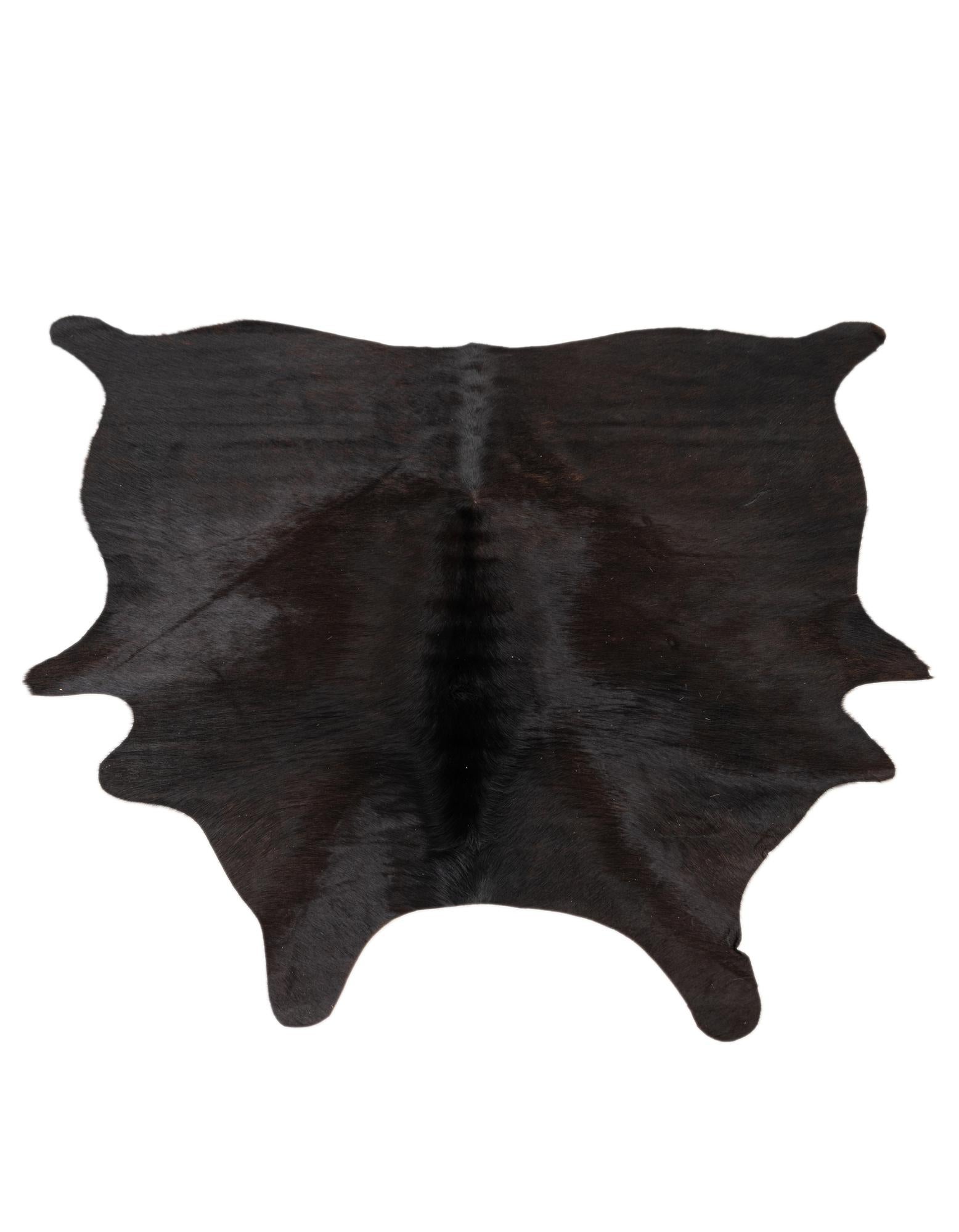 4' 9 x 4' 11 Cowhide Leather Square Rug