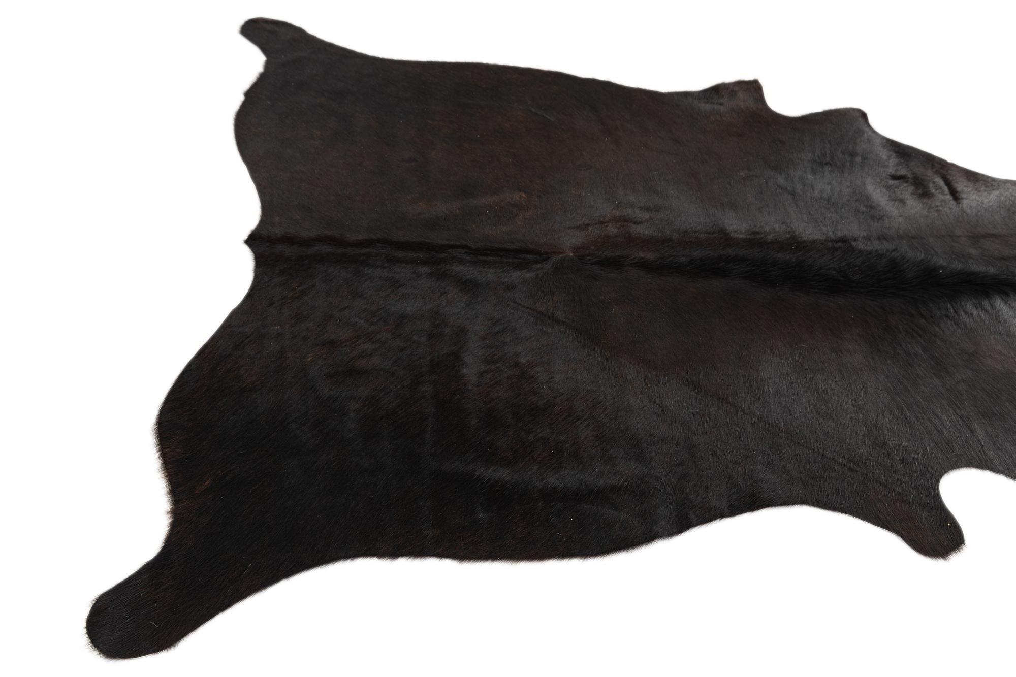 4' 9 x 4' 11 Cowhide Leather Square Rug
