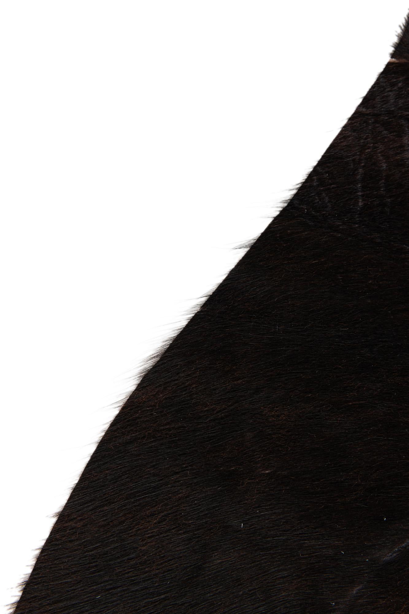 4' 9 x 4' 11 Cowhide Leather Square Rug