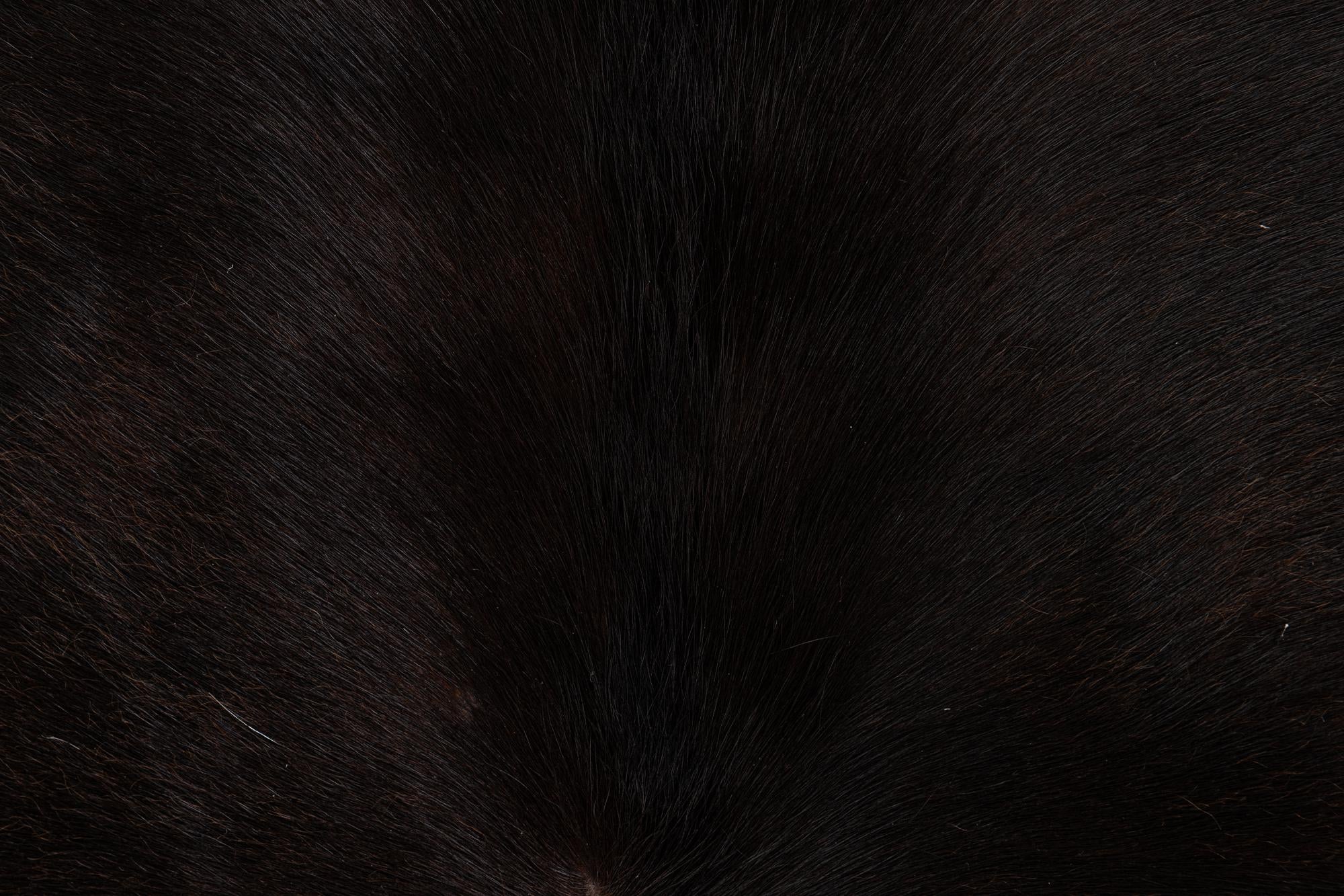 4' 9 x 4' 11 Cowhide Leather Square Rug