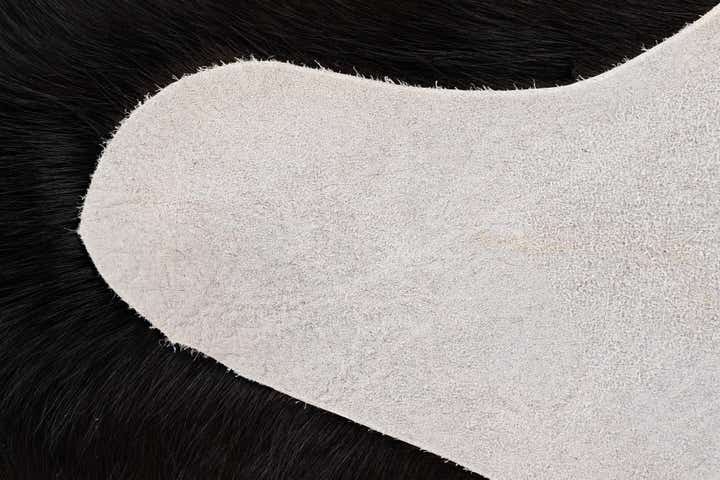4' 9 x 4' 11 Cowhide Leather Square Rug