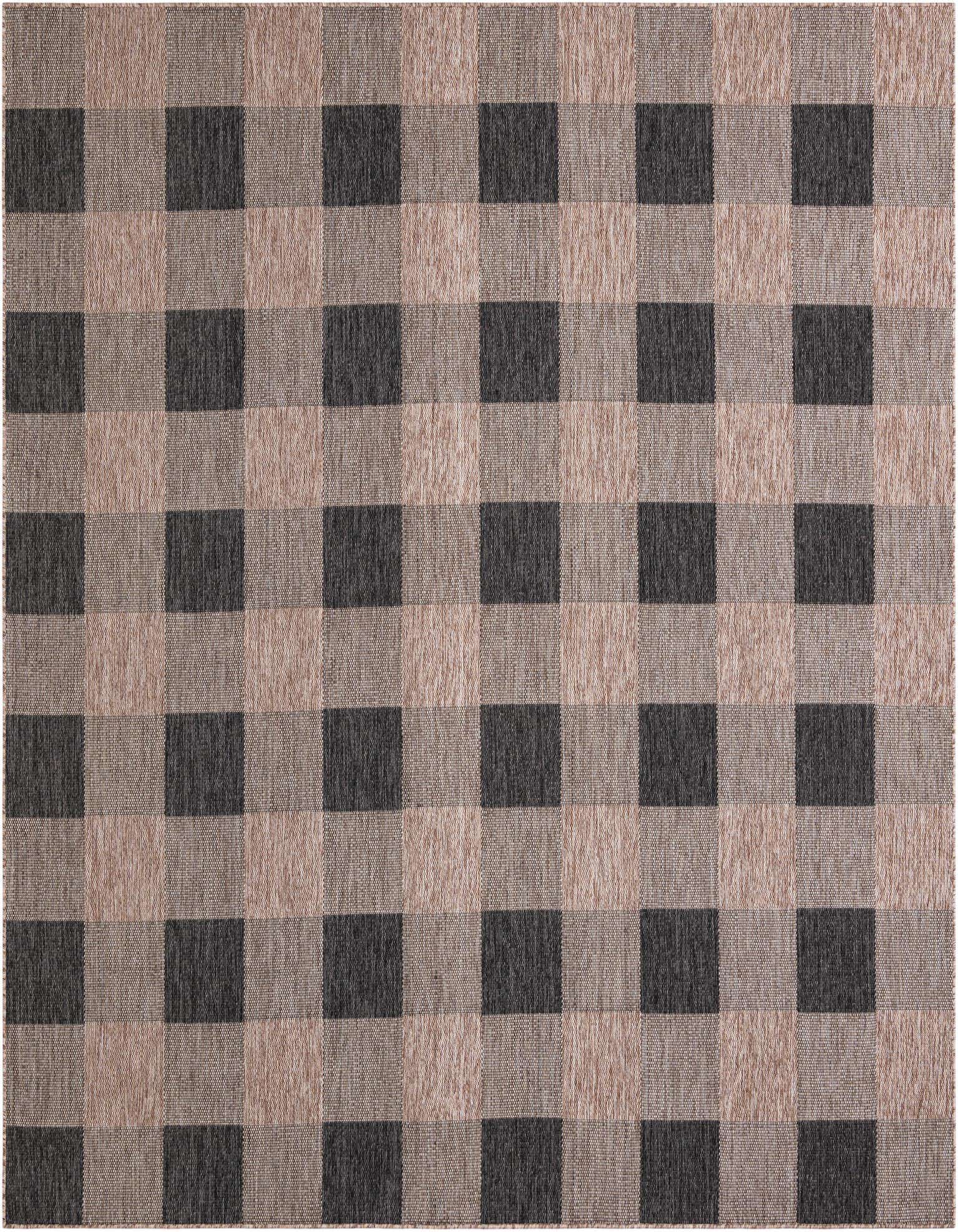 10' x 10' Easy-Clean Checkered Indoor / Outdoor Square Rug