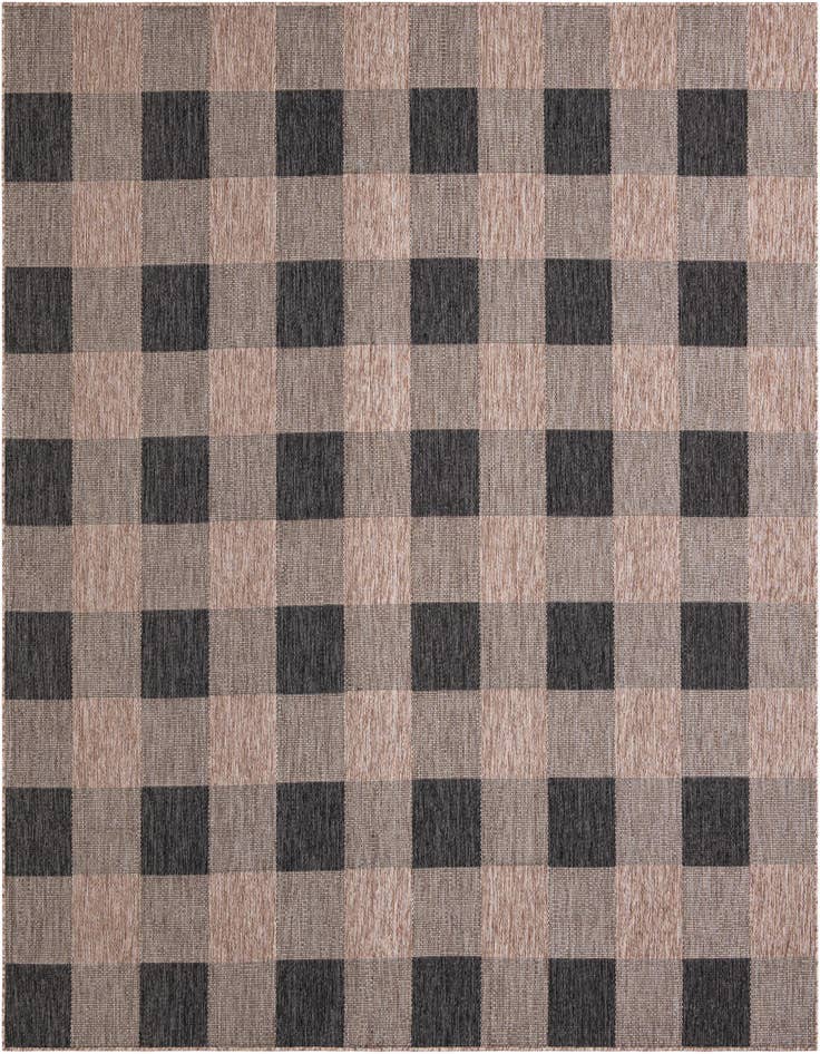 Detail image of 10' x 10' Easy-Clean Checkered Indoor / Outdoor Square Rug