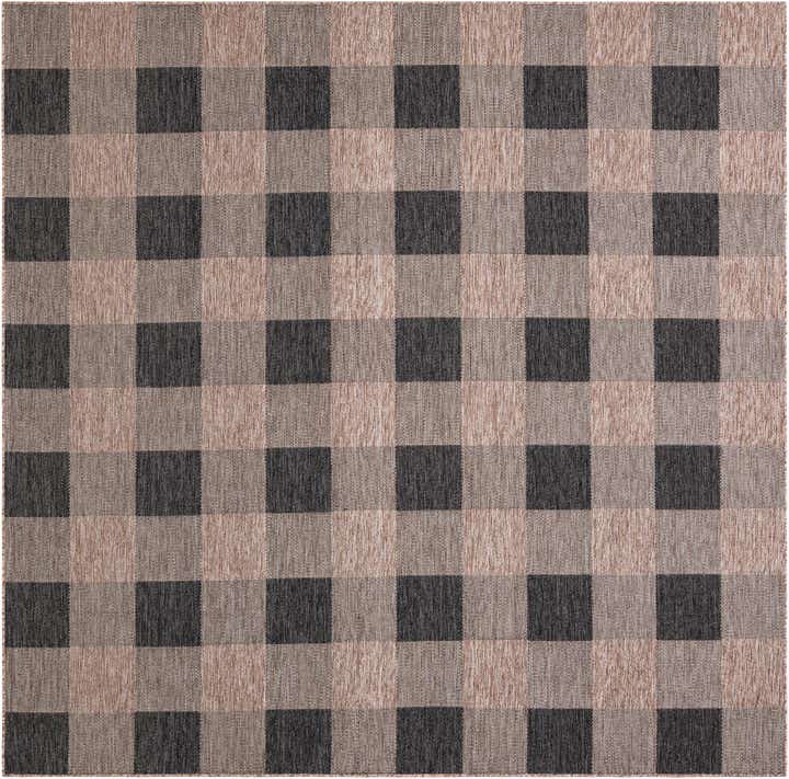 10' x 10' Easy-Clean Checkered Indoor / Outdoor Square Rug