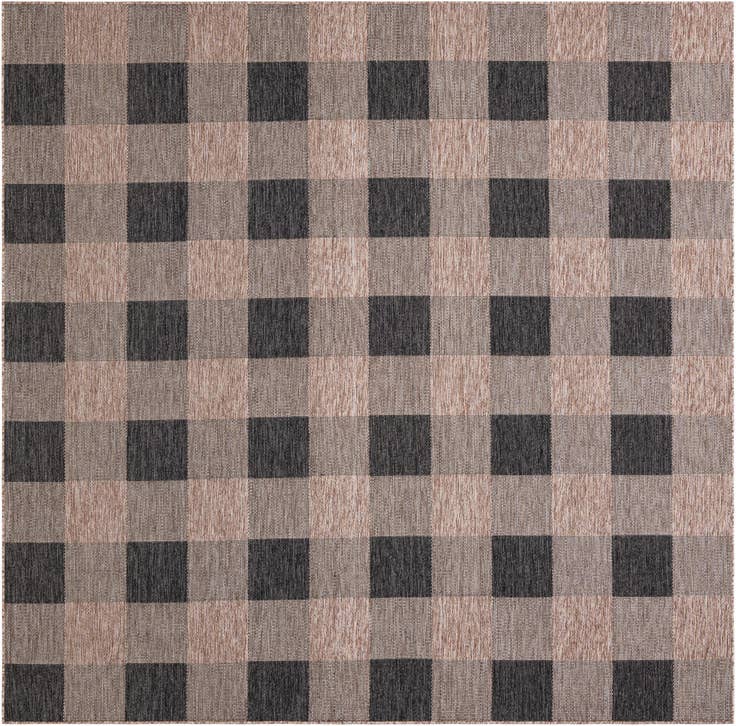 Detail image of 10' x 10' Easy-Clean Checkered Indoor / Outdoor Square Rug