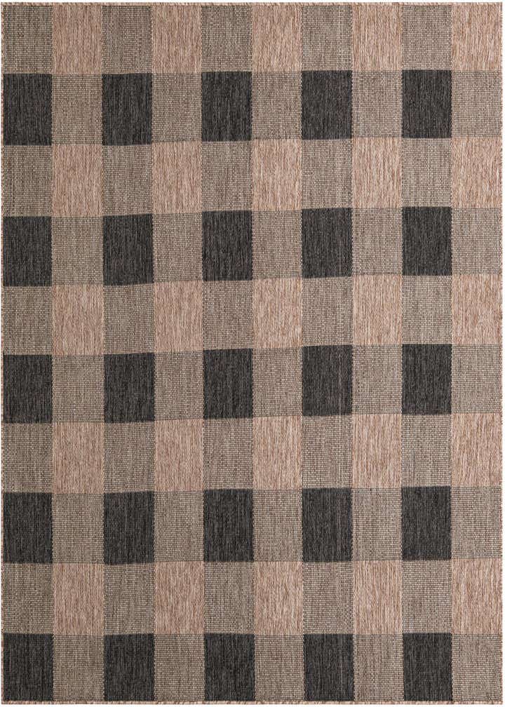 7' 10 x 7' 10 Easy-Clean Checkered Indoor / Outdoor Square Rug