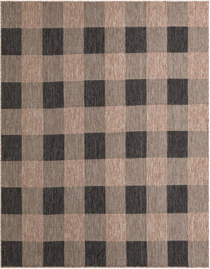 Detail image of 7' 10 x 7' 10 Easy-Clean Checkered Indoor / Outdoor Square Rug