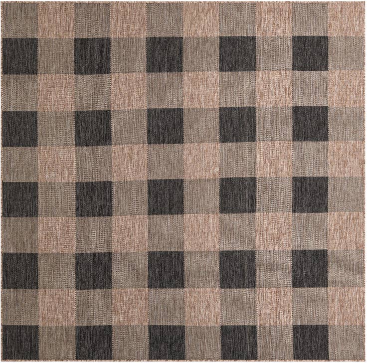 Detail image of 7' 10 x 7' 10 Easy-Clean Checkered Indoor / Outdoor Square Rug