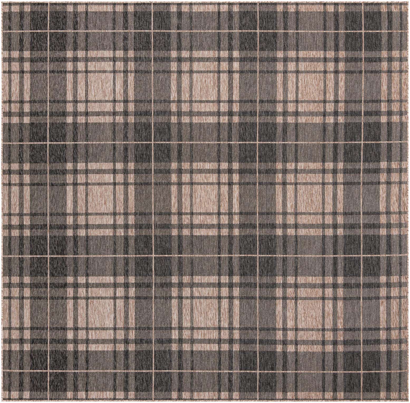 10' x 10' Easy-Clean Checkered Indoor / Outdoor Square Rug