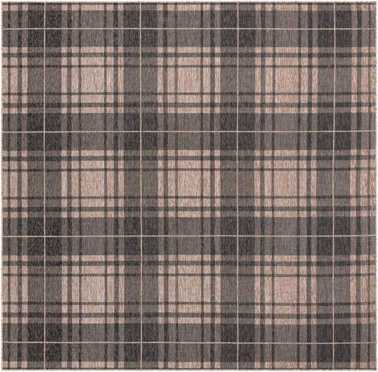 Detail image of 10' x 10' Easy-Clean Checkered Indoor / Outdoor Square Rug