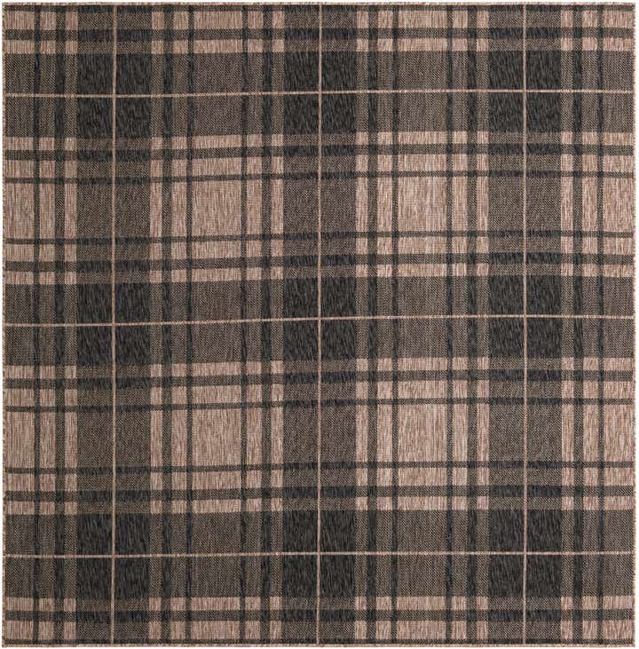 7' 10 x 7' 10 Easy-Clean Checkered Indoor / Outdoor Square Rug