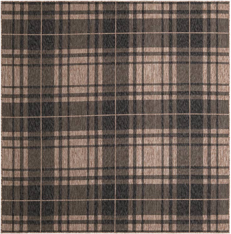Detail image of 7' 10 x 7' 10 Easy-Clean Checkered Indoor / Outdoor Square Rug