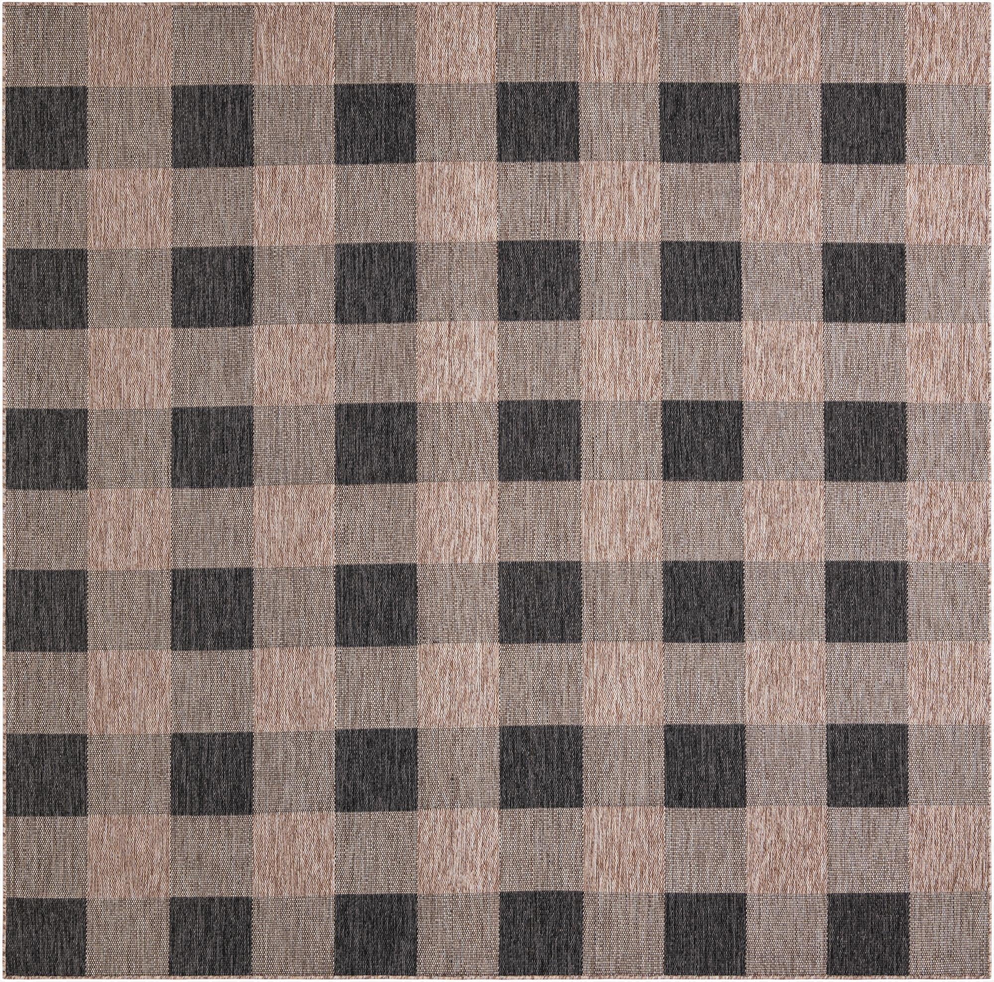 10' x 10'  Washable Checkered Indoor / Outdoor Square Rug
