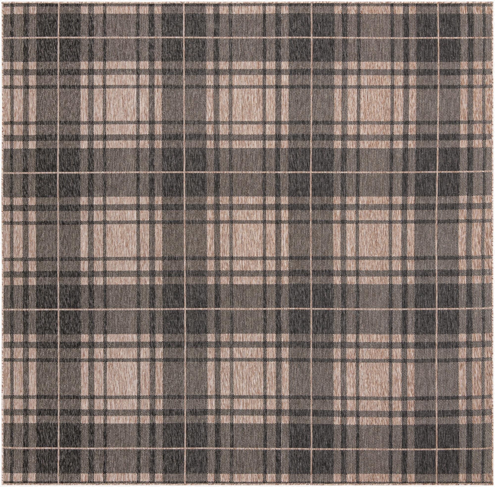 10' x 10'  Washable Checkered Indoor / Outdoor Square Rug