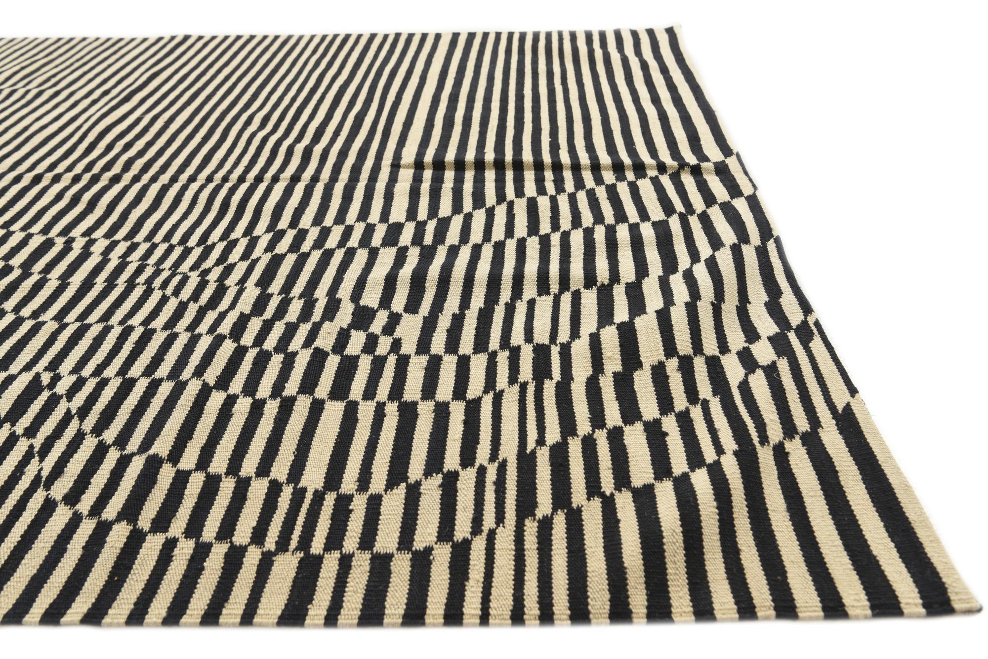 4' 7 x 7' 10 Hand Woven Kilim Modern Wool Rug