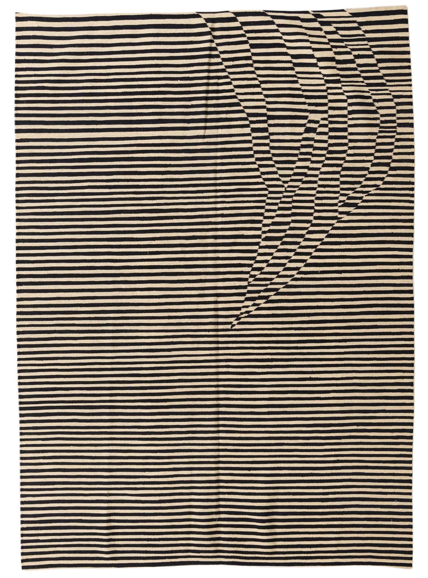 4' 7 x 7' 10 Hand Woven Kilim Modern Wool Rug