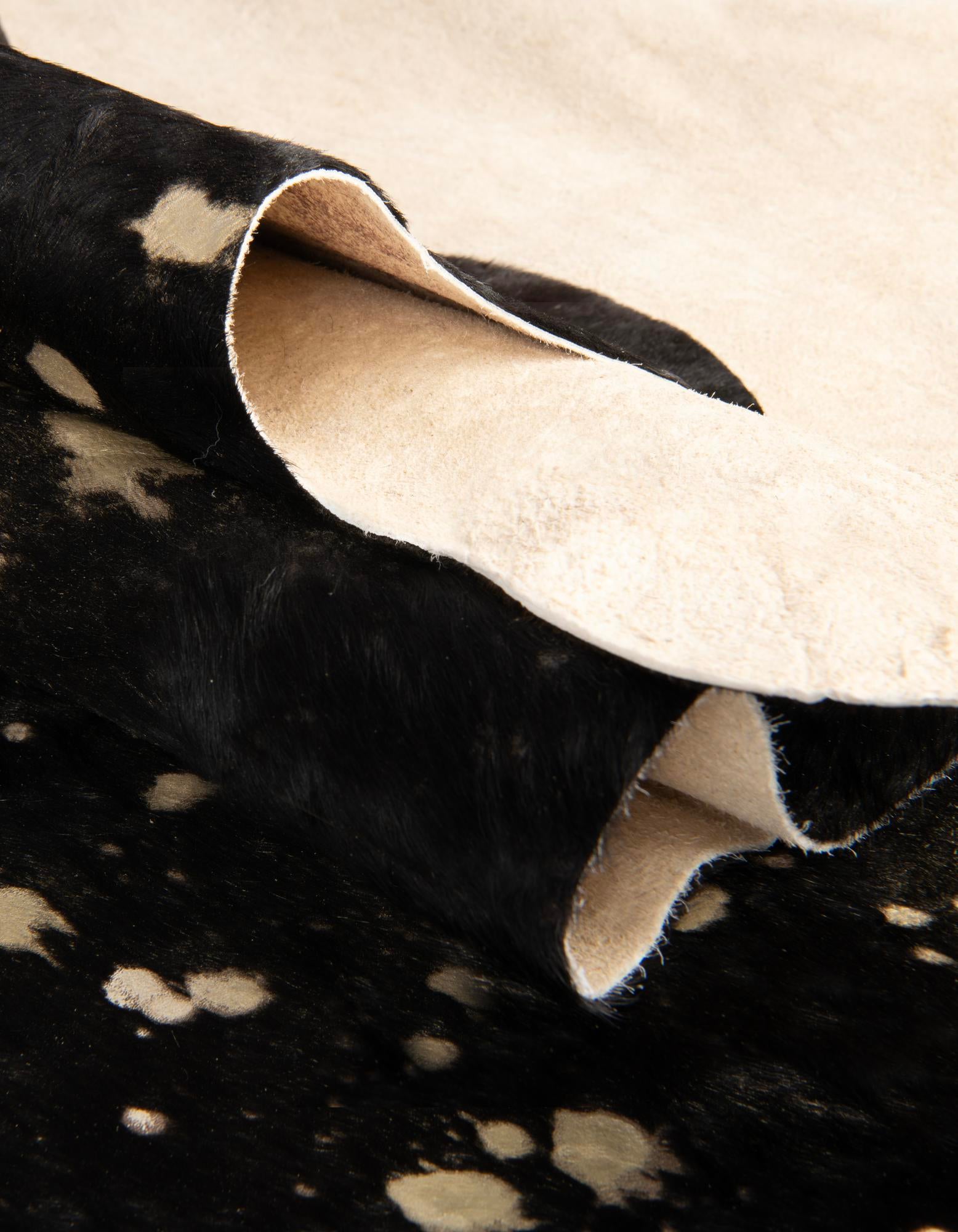 5' 7 x 6' 3 Cowhide Leather Rug