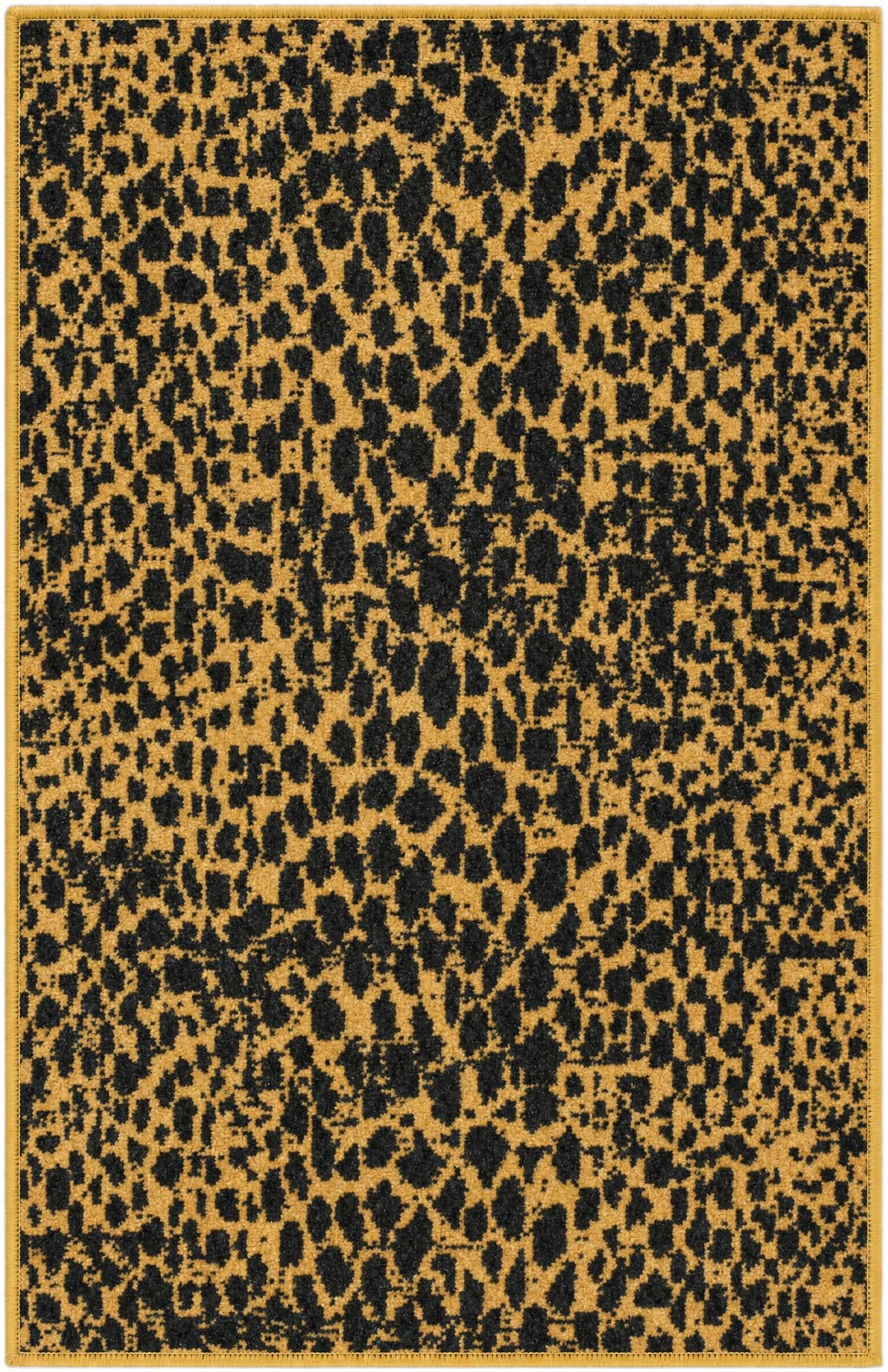 Black and Gold Kamala Washable Rug