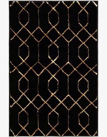 Black and Gold Marilyn Monroe™ Glam Trellis Rug