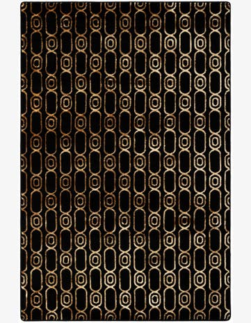 Black and Gold Vogue Geo Rug