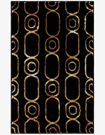 Black and Gold Vogue Geo Rug