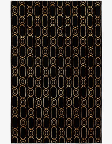 Black and Gold Vogue Geo Rug