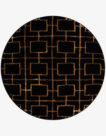 Black and Gold Marilyn Monroe™ Glam Deco Round Rug