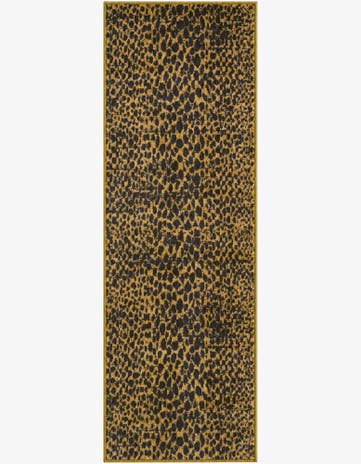Black and Gold Kamala Washable Runner Rug