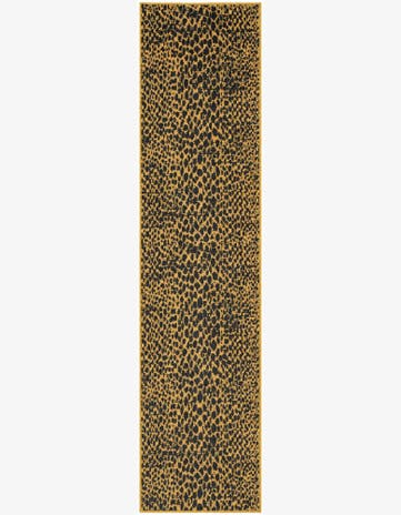 Black and Gold Kamala Washable Runner Rug