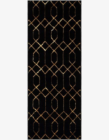 Black and Gold Marilyn Monroe™ Glam Trellis Runner Rug