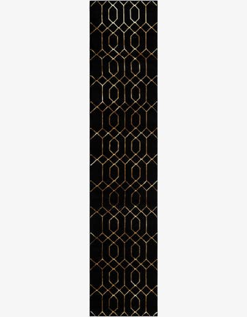 Black and Gold Marilyn Monroe™ Glam Trellis Runner Rug