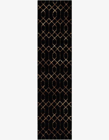 Black and Gold Marilyn Monroe™ Glam Trellis Runner Rug