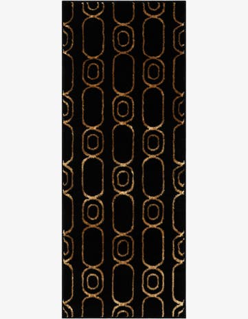 Black and Gold Vogue Geo Runner Rug