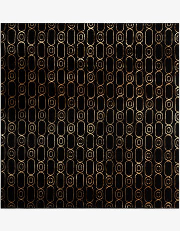 Black and Gold Vogue Geo Square Rug