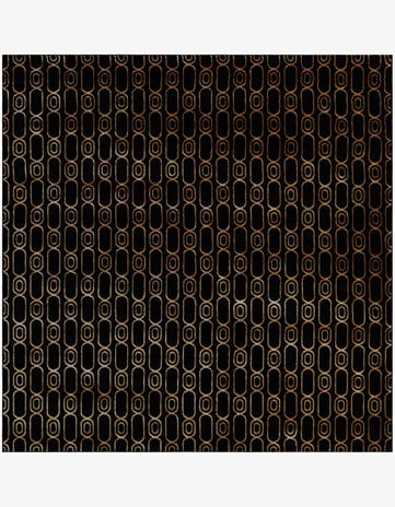 Black and Gold Vogue Geo Square Rug