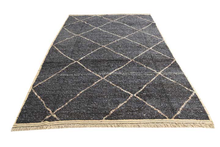 6' 2 x 9' 3 Hand Knotted Moroccan Wool Rug