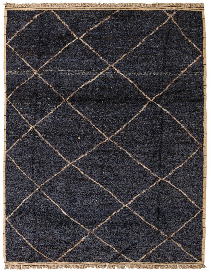 Detail image of 6' 2 x 9' 3 Hand Knotted Moroccan Wool Rug