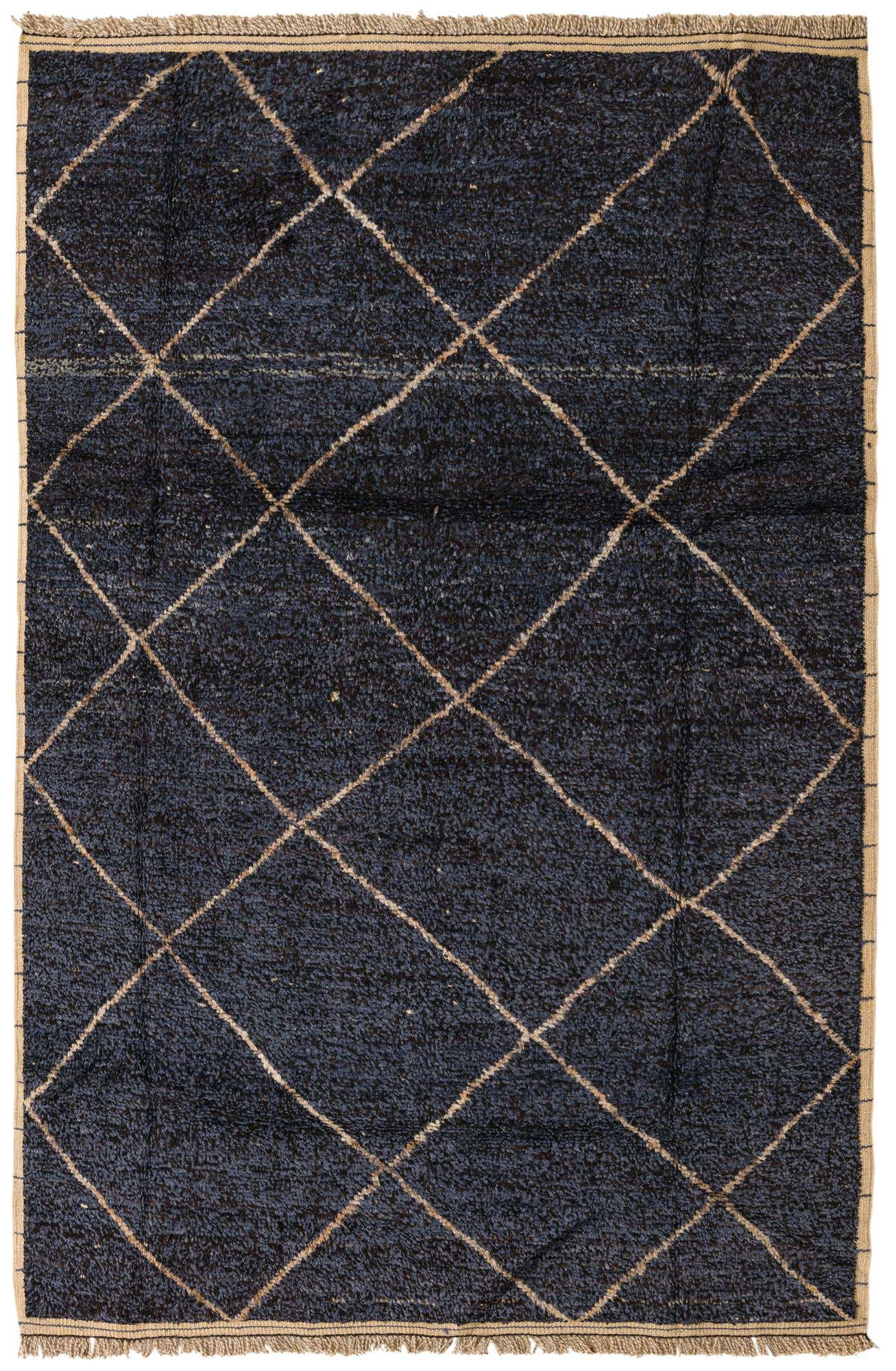 6' 2 x 9' 3 Hand Knotted Moroccan Wool Rug