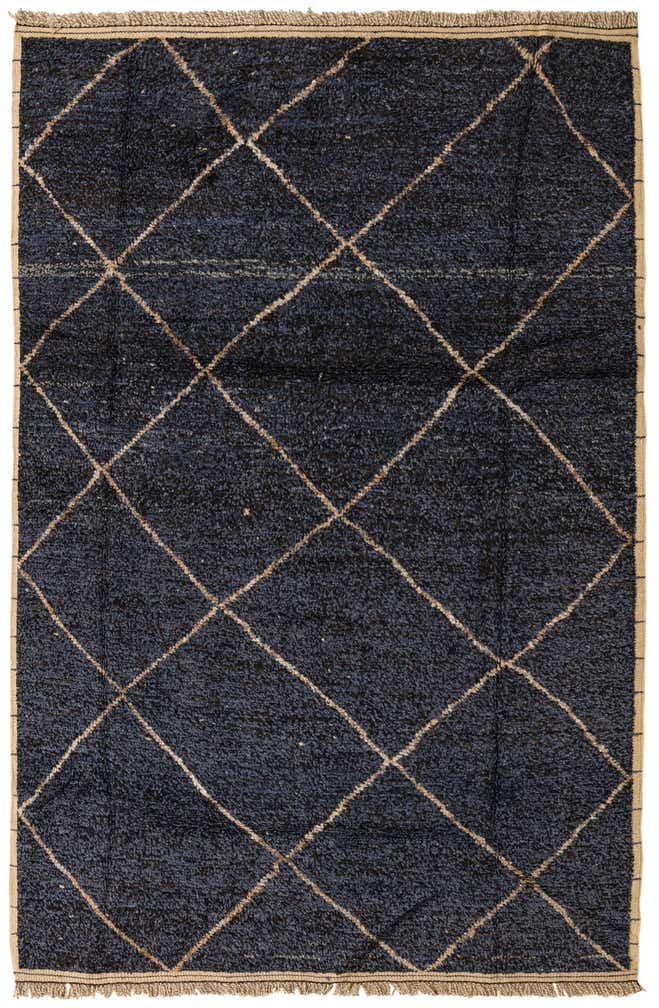 6' 2 x 9' 3 Hand Knotted Moroccan Wool Rug