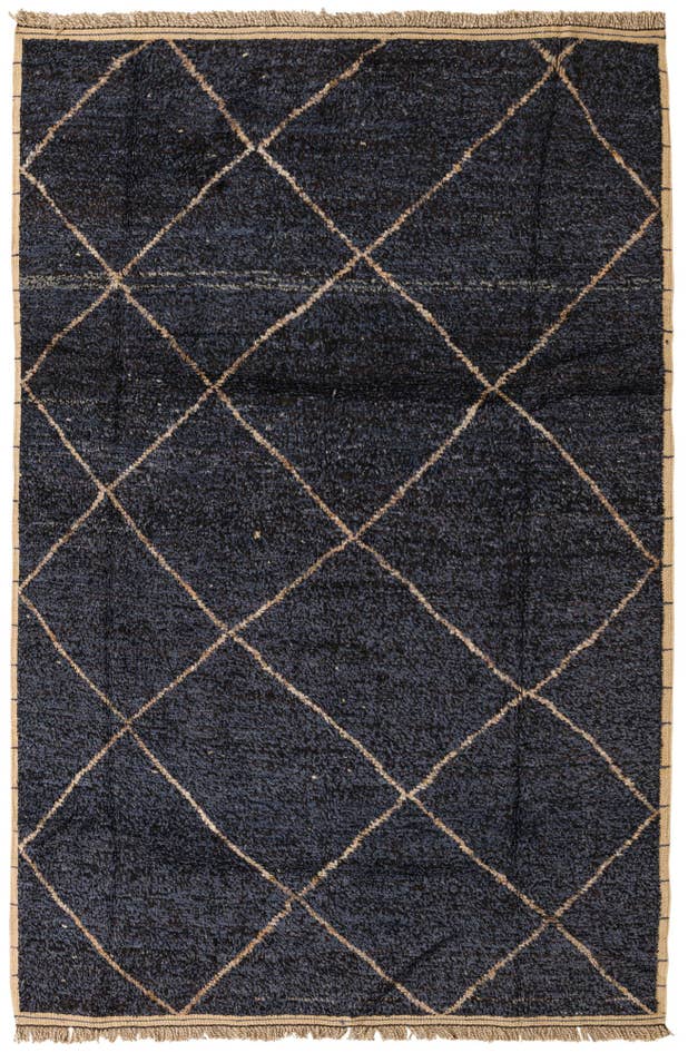 Detail image of 6' 2 x 9' 3 Hand Knotted Moroccan Wool Rug