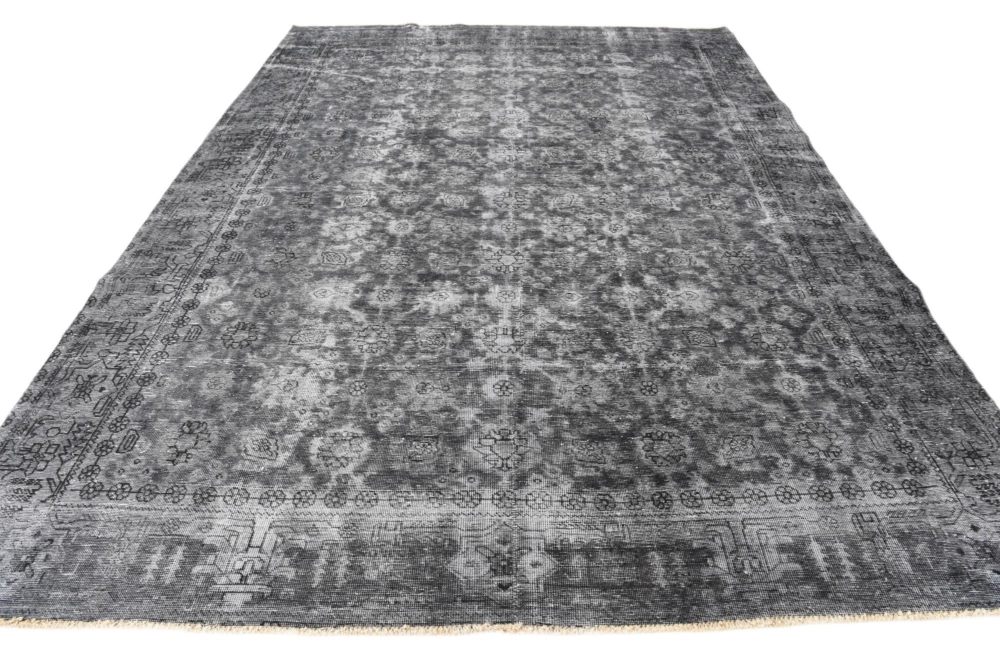 9' x 12' 8 Hand Knotted Ultra Vintage Persian Wool Rug