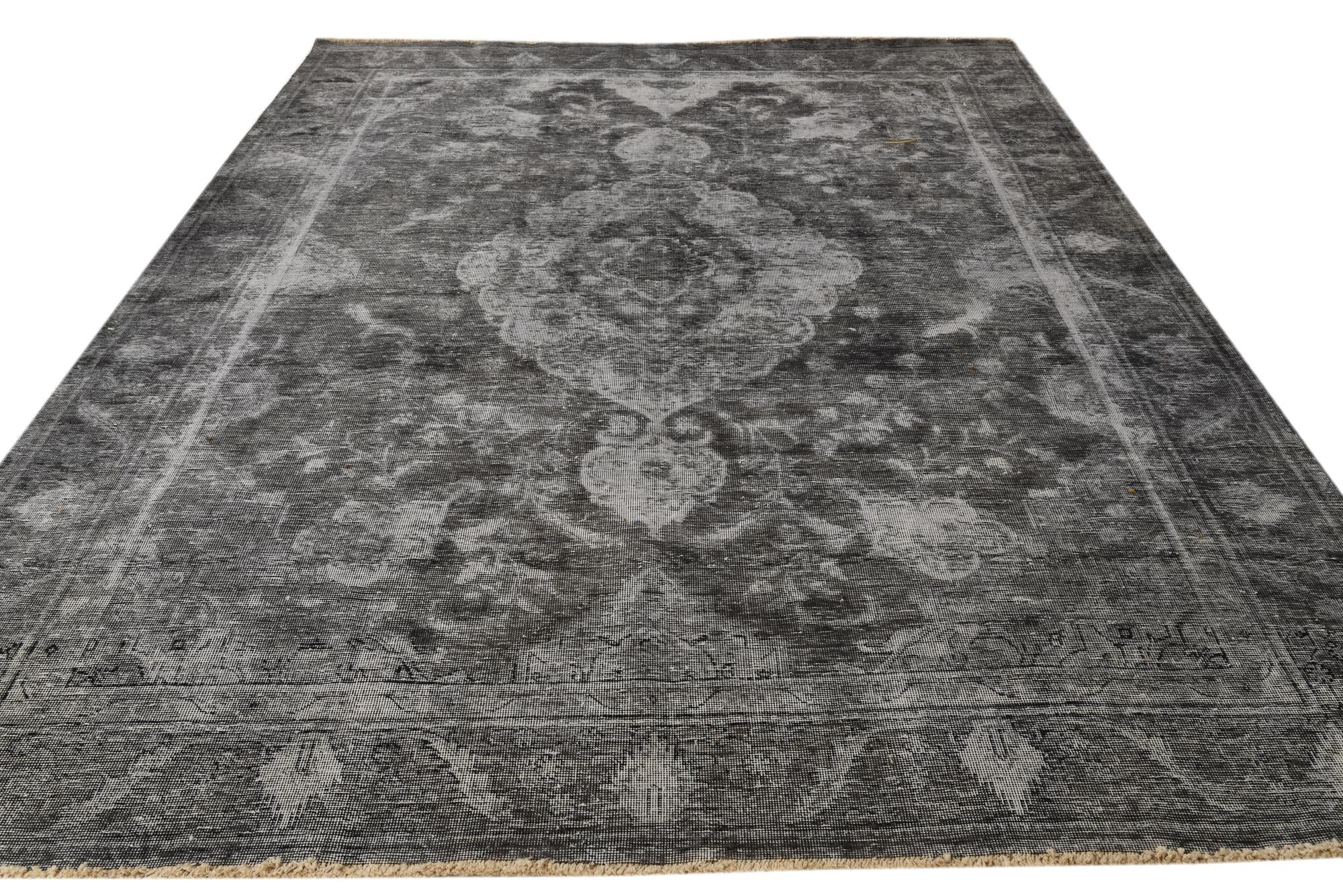 245cm x 345cm Hand Knotted Ultra Vintage Persian Wool Rug