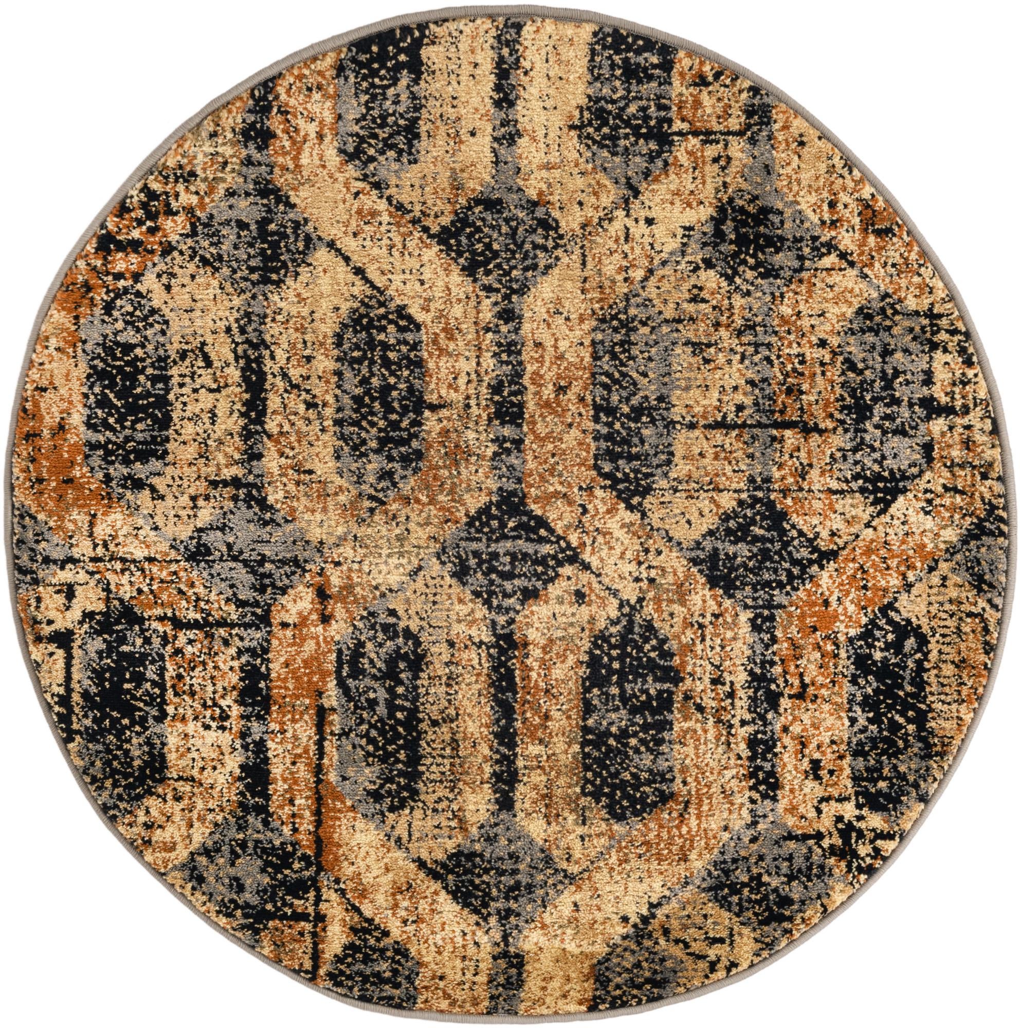 3' 3 x 3' 3 Saturn Round Rug