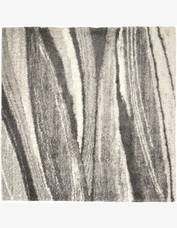 Black and Gray Soft Touch Shag Alfombra Cuadrado