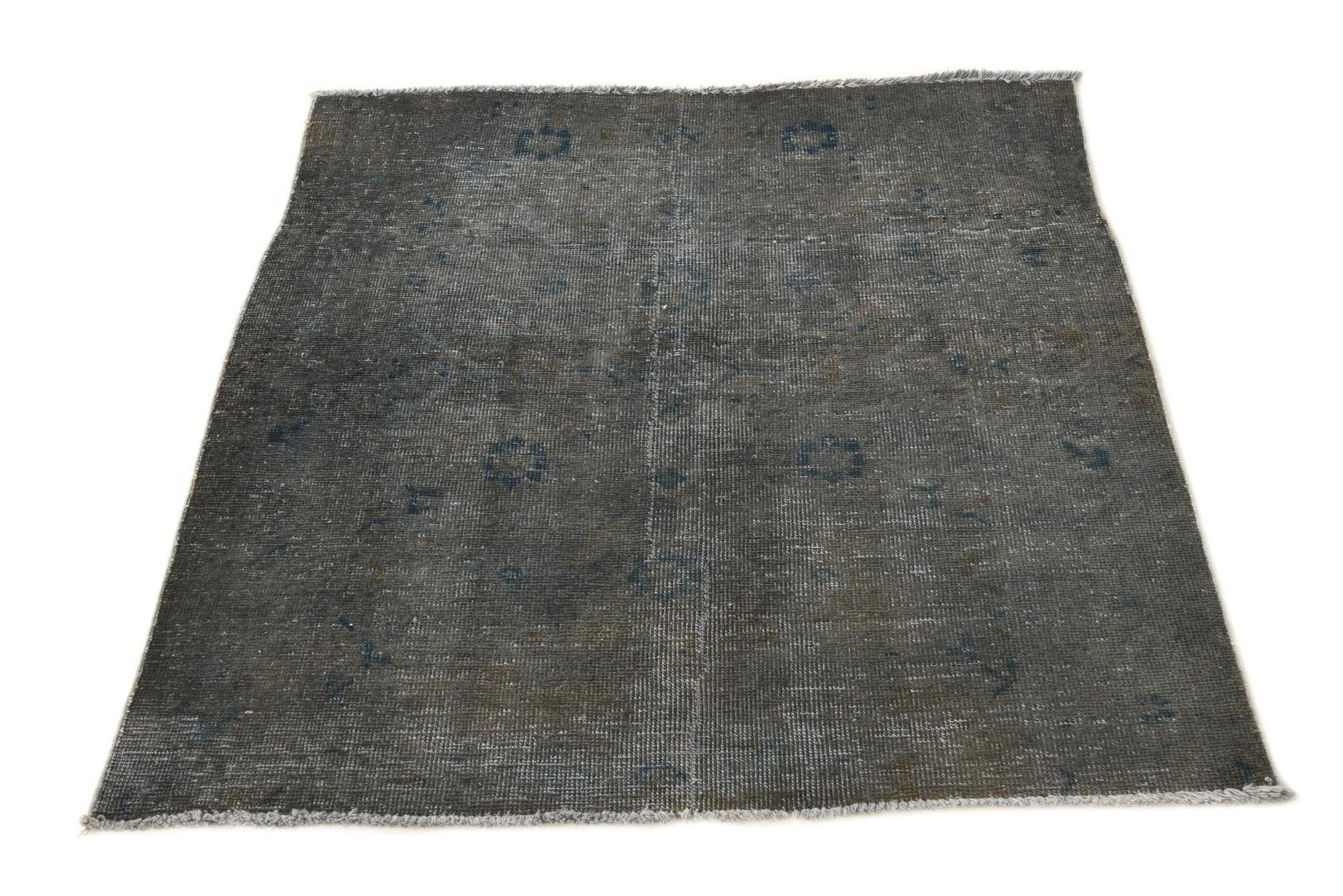 3' 4 x 3' 6 Hand Knotted Ultra Vintage Persian Wool Square Rug