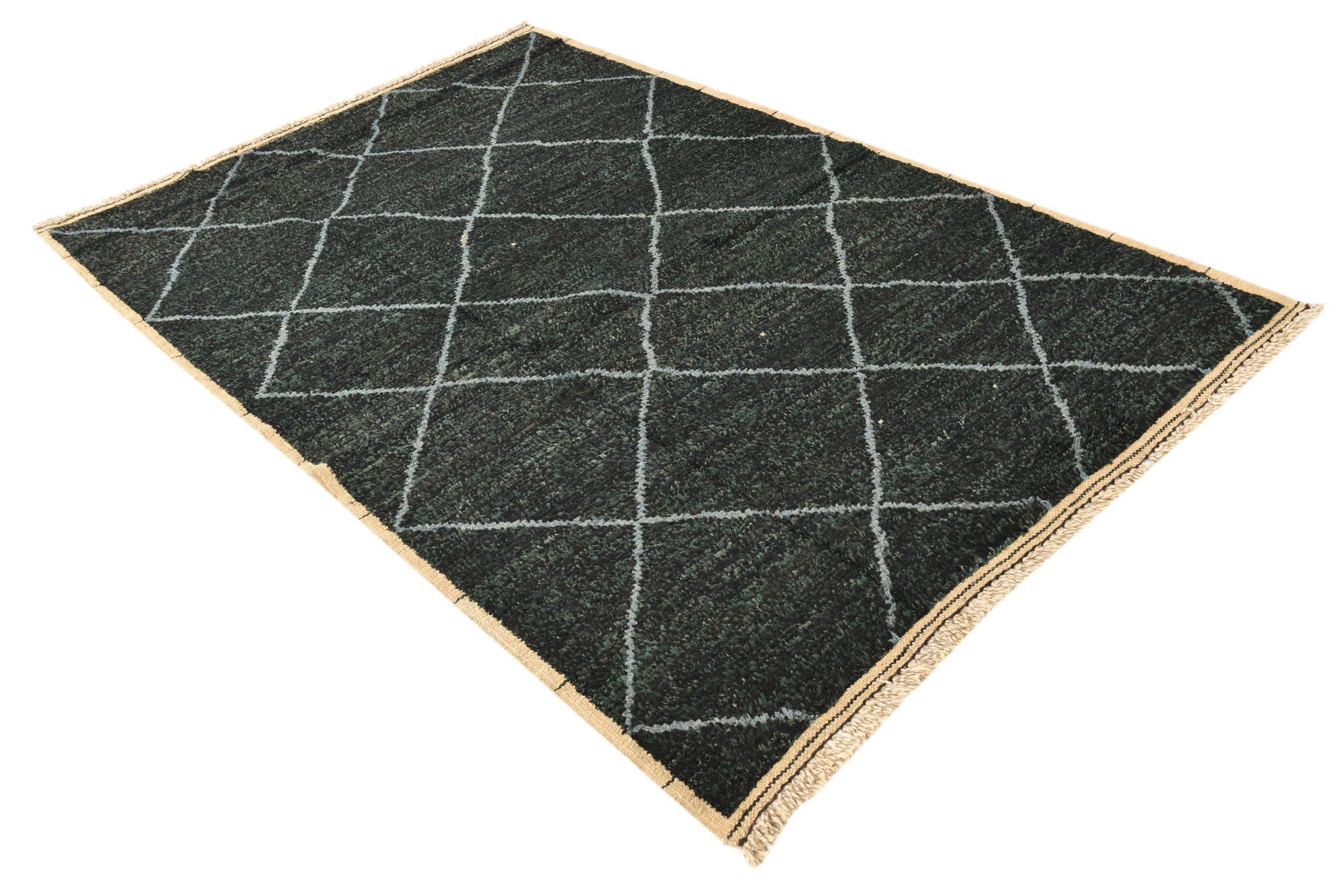 5' 5 x 8' 2 Hand Knotted Moroccan Wool Rug