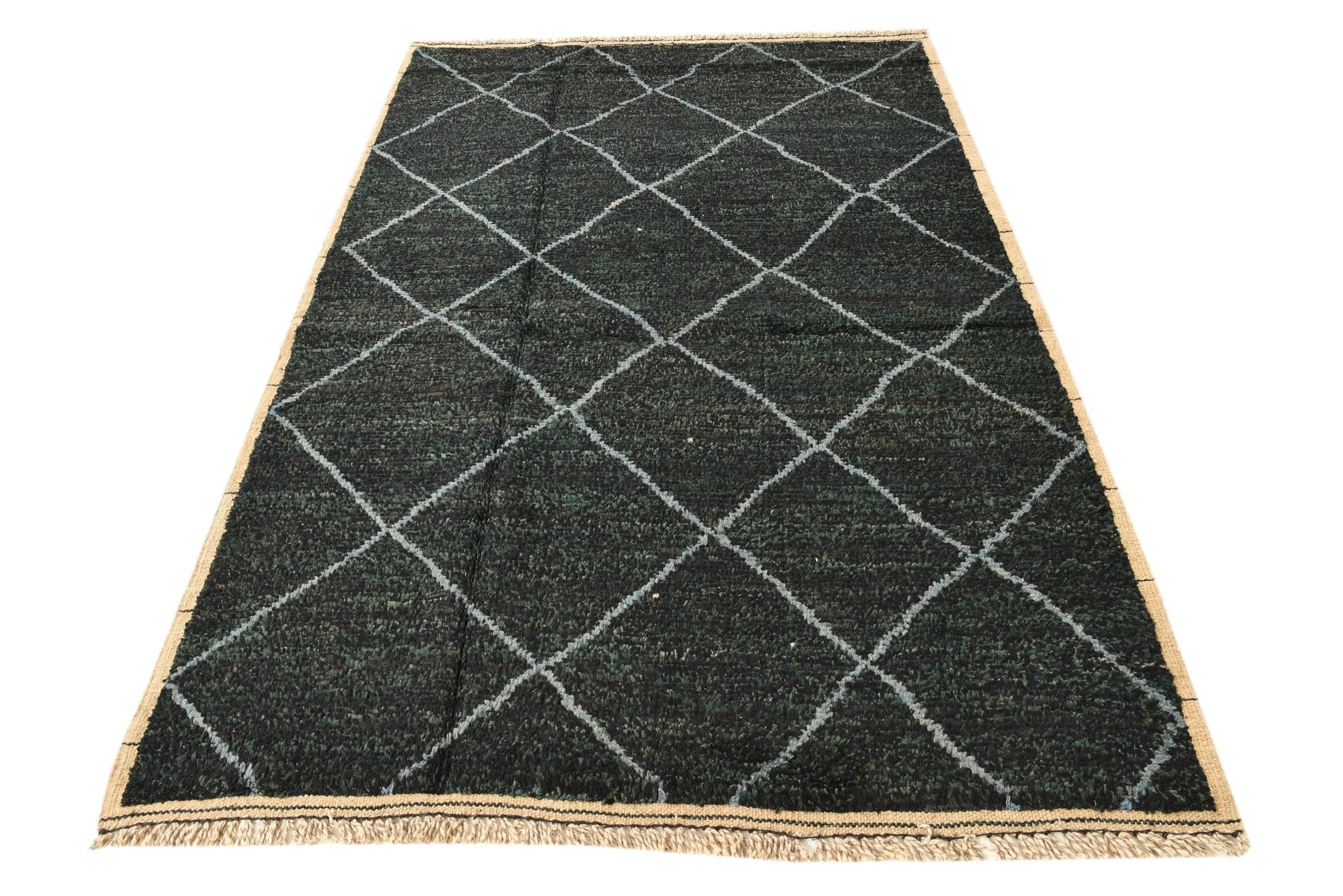 5' 5 x 8' 2 Hand Knotted Moroccan Wool Rug
